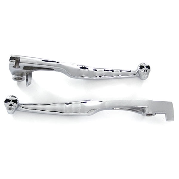 Krator Chrome Clutch Brake Skeleton Skull Hand Levers For 2005-2006 Suzuki Boulevard C50